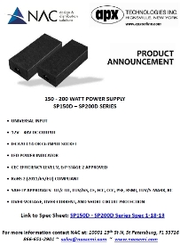 APX Releases new 150-200 Watt Power Supply